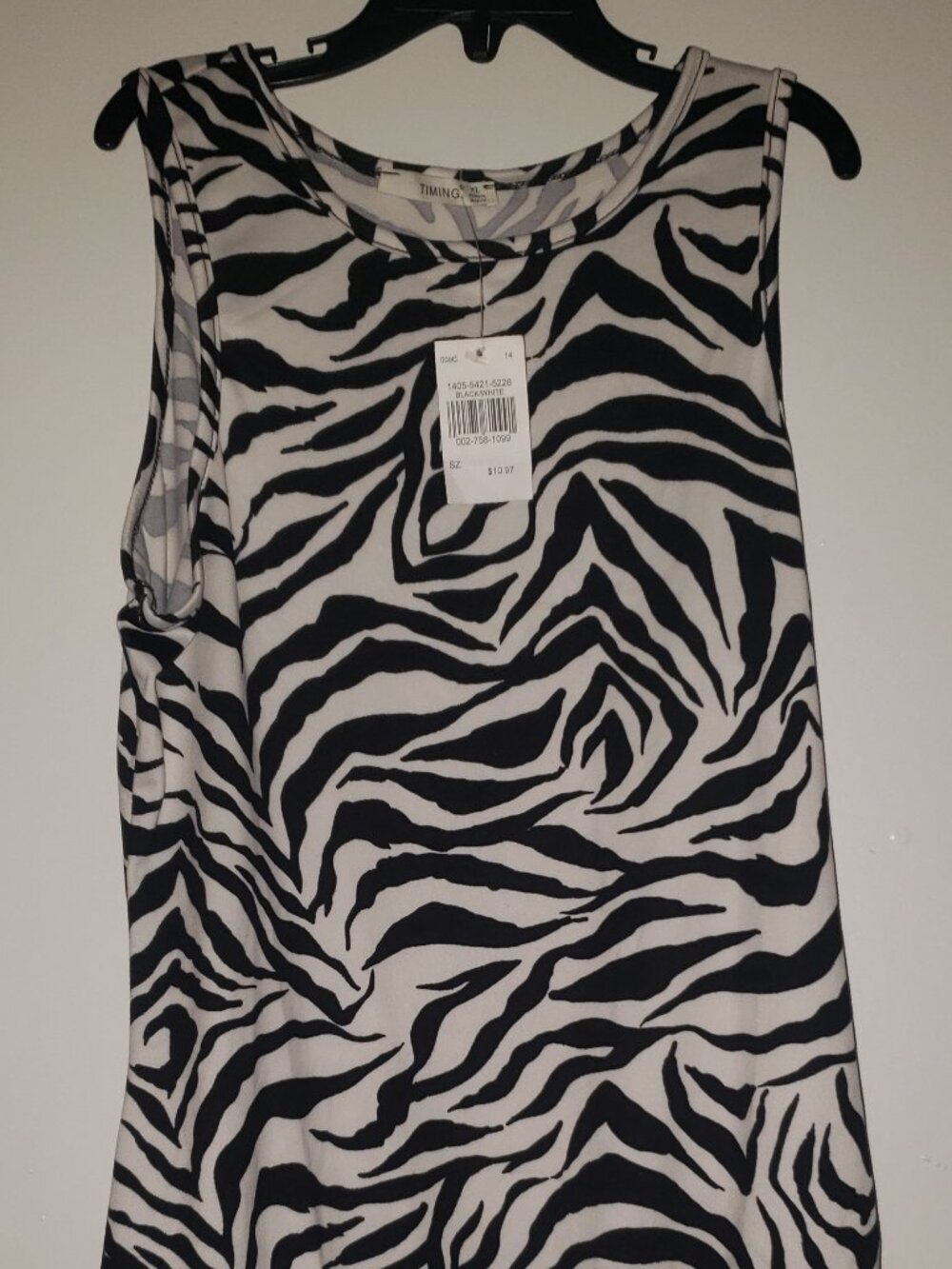 NWT Timing Zebra Print Sleeveless Bodysuit